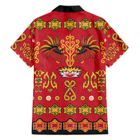 Papua Batik Motif Family Matching Summer Maxi Dress and Hawaiian Shirt Papua Spirit Red Version LT05 - Polynesian Pride