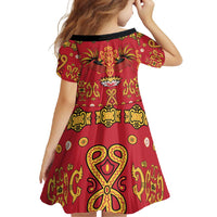Papua Batik Motif Family Matching Tank Maxi Dress and Hawaiian Shirt Papua Spirit Red Version LT05 - Polynesian Pride