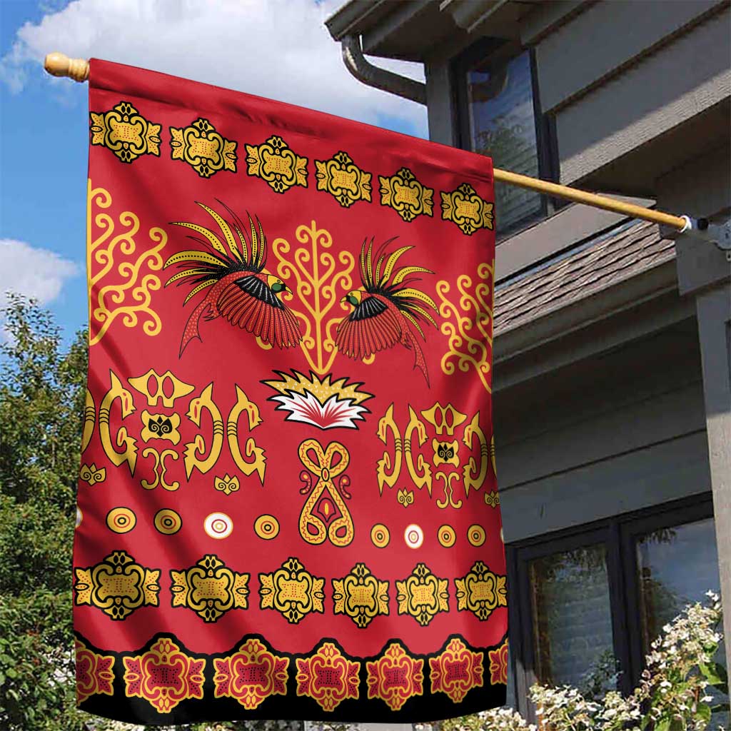 Papua Batik Motif Garden Flag Papua Spirit Red Version - Polynesian Pride