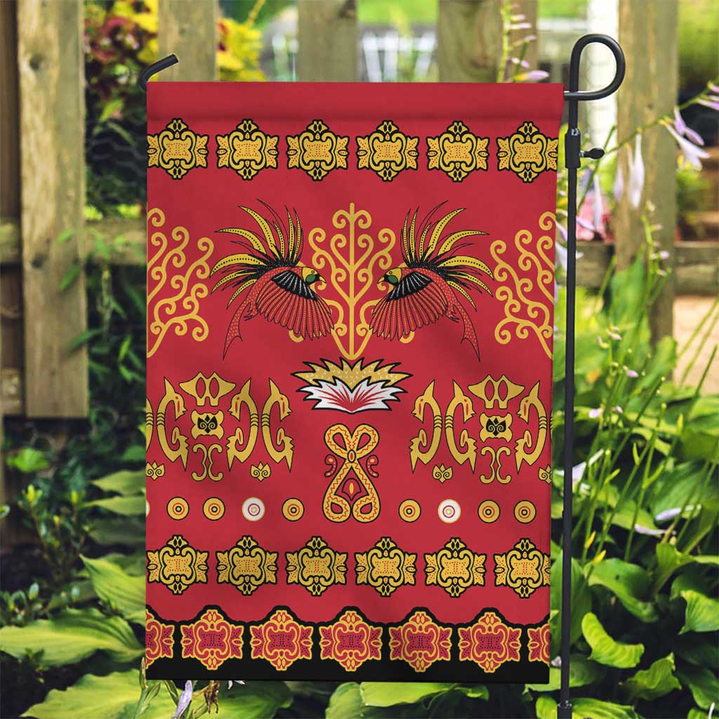 Papua Batik Motif Garden Flag Papua Spirit Red Version - Polynesian Pride