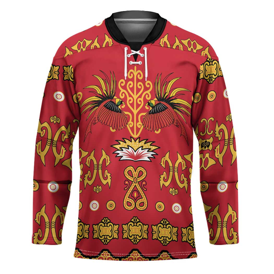 Papua Batik Motif Hockey Jersey Papua Spirit Red Version - Polynesian Pride