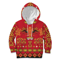 Papua Batik Motif Kid Hoodie Papua Spirit Red Version - Polynesian Pride