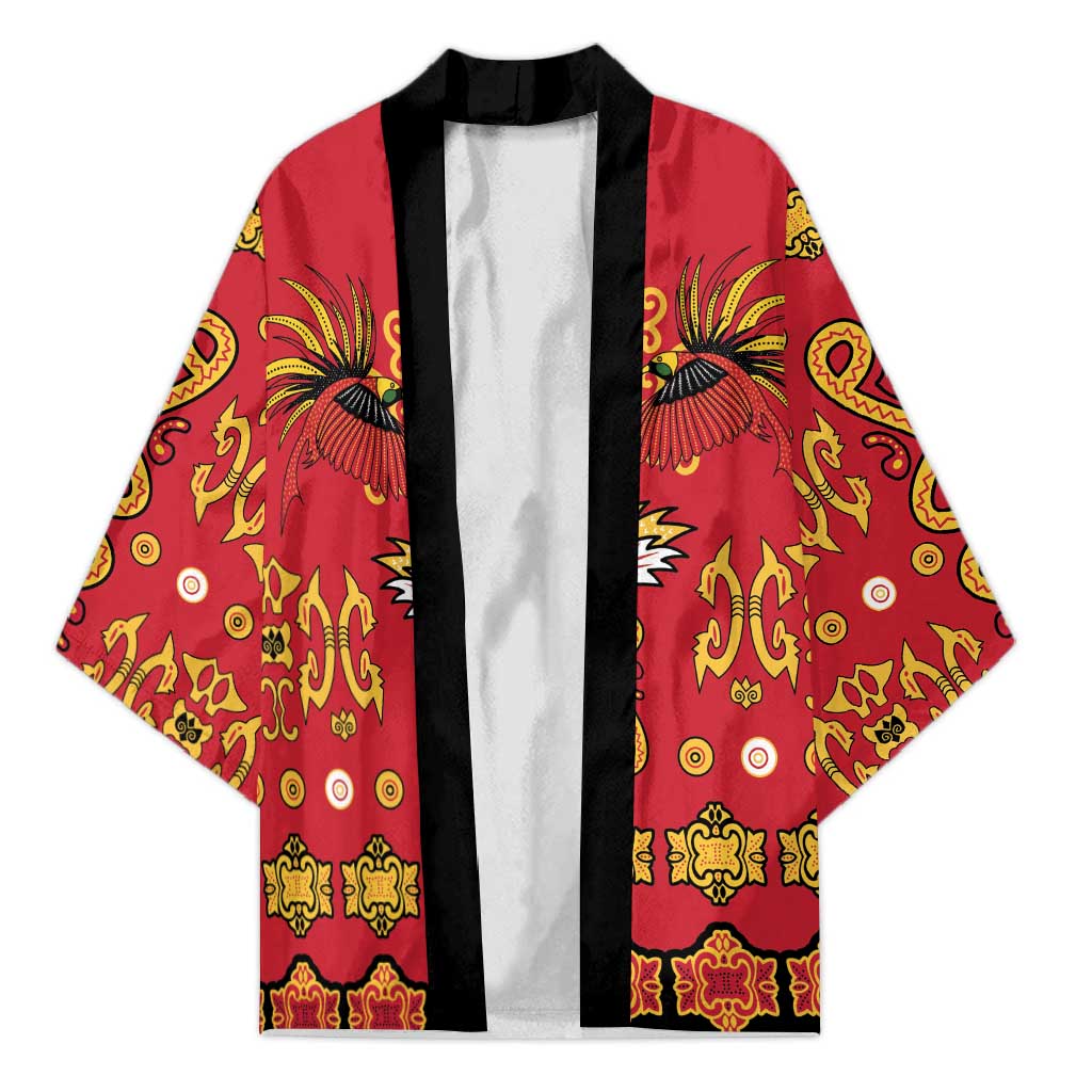 Papua Batik Motif Kimono Papua Spirit Red Version LT05 Unisex Red - Polynesian Pride