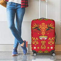 Papua Batik Motif Luggage Cover Papua Spirit Red Version - Polynesian Pride