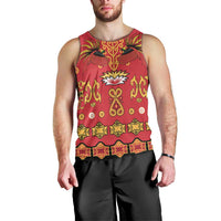 Papua Batik Motif Men Tank Top Papua Spirit Red Version - Polynesian Pride