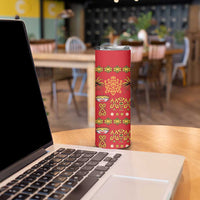Papua Batik Motif Skinny Tumbler Papua Spirit Red Version LT05 - Polynesian Pride