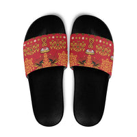 Papua Batik Motif Slide Sandals Papua Spirit Red Version LT05 Red - Polynesian Pride