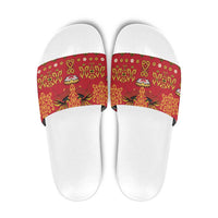 Papua Batik Motif Slide Sandals Papua Spirit Red Version LT05 Red - Polynesian Pride