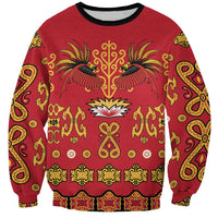Papua Batik Motif Sweatshirt Papua Spirit Red Version LT05 Unisex Red - Polynesian Pride