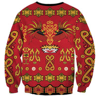 Papua Batik Motif Sweatshirt Papua Spirit Red Version LT05 - Polynesian Pride