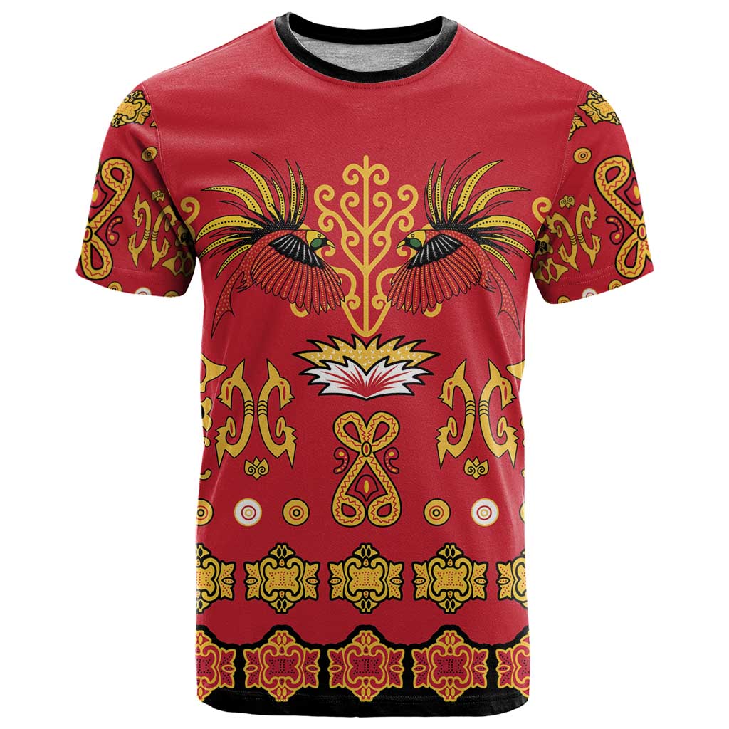Papua Batik Motif T Shirt Papua Spirit Red Version - Polynesian Pride