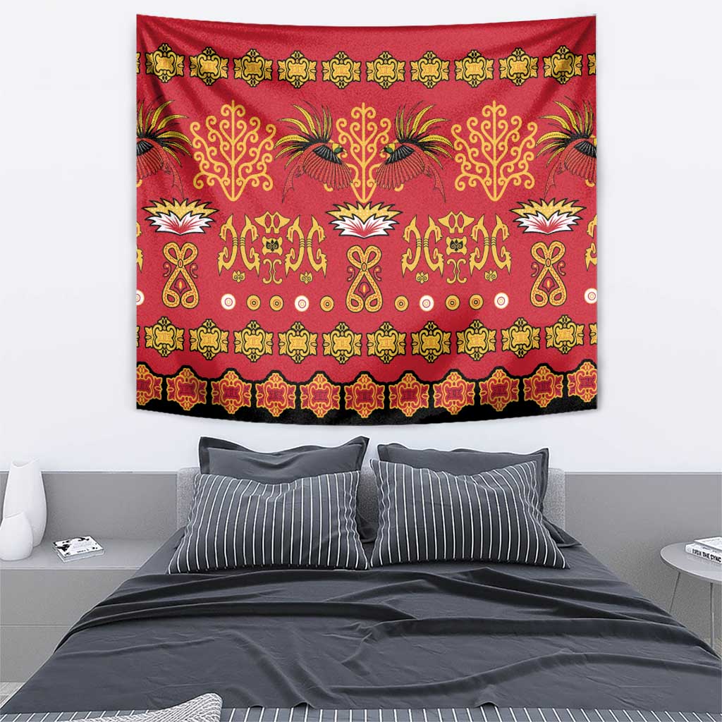 Papua Batik Motif Tapestry Papua Spirit Red Version - Polynesian Pride