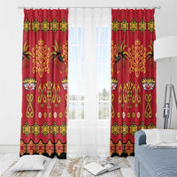 Papua Batik Motif Window Curtain Papua Spirit Red Version LT05 - Polynesian Pride