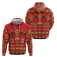 Papua Batik Motif Zip Hoodie Papua Spirit Red Version - Polynesian Pride