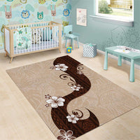 Polynesia Hibiscus Area Rug Cameo Curve Motif LT05 - Polynesian Pride