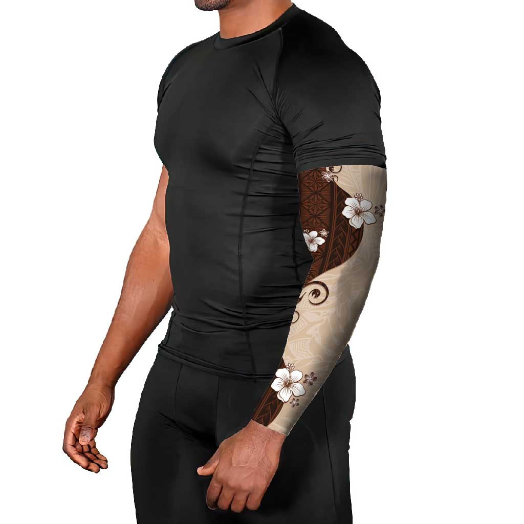 Polynesia Hibiscus Arm Sleeves Cameo Curve Motif - Polynesian Pride
