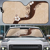 Polynesia Hibiscus Auto Sun Shade Cameo Curve Motif - Polynesian Pride