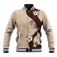 Polynesia Hibiscus Baseball Jacket Cameo Curve Motif - Polynesian Pride