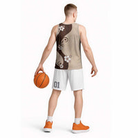Polynesia Hibiscus Basketball Jersey Cameo Curve Motif - Polynesian Pride