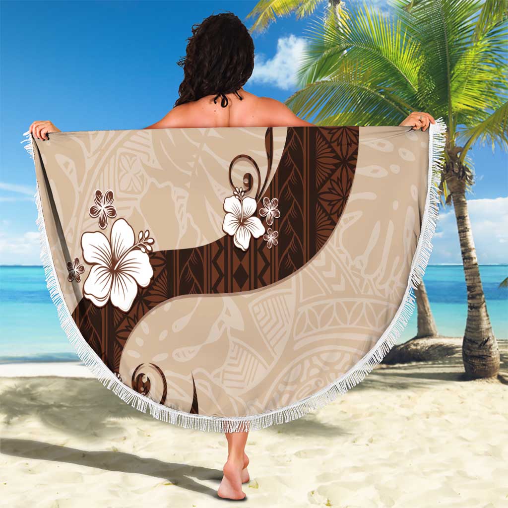 Polynesia Hibiscus Beach Blanket Cameo Curve Motif - Polynesian Pride