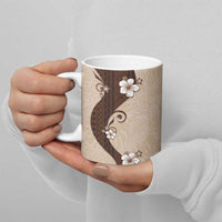 Polynesia Hibiscus Ceramic Mug Cameo Curve Motif - Polynesian Pride