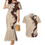 Polynesia Hibiscus Couples Matching Mermaid Dress and Hawaiian Shirt Cameo Curve Motif - Polynesian Pride
