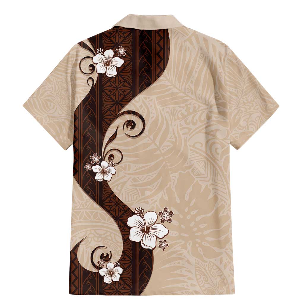 Polynesia Hibiscus Family Matching Mermaid Dress and Hawaiian Shirt Cameo Curve Motif LT05 - Polynesian Pride