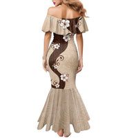 Polynesia Hibiscus Family Matching Mermaid Dress and Hawaiian Shirt Cameo Curve Motif LT05 - Polynesian Pride