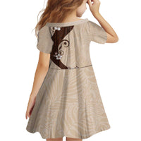 Polynesia Hibiscus Family Matching Off The Shoulder Long Sleeve Dress and Hawaiian Shirt Cameo Curve Motif - Polynesian Pride