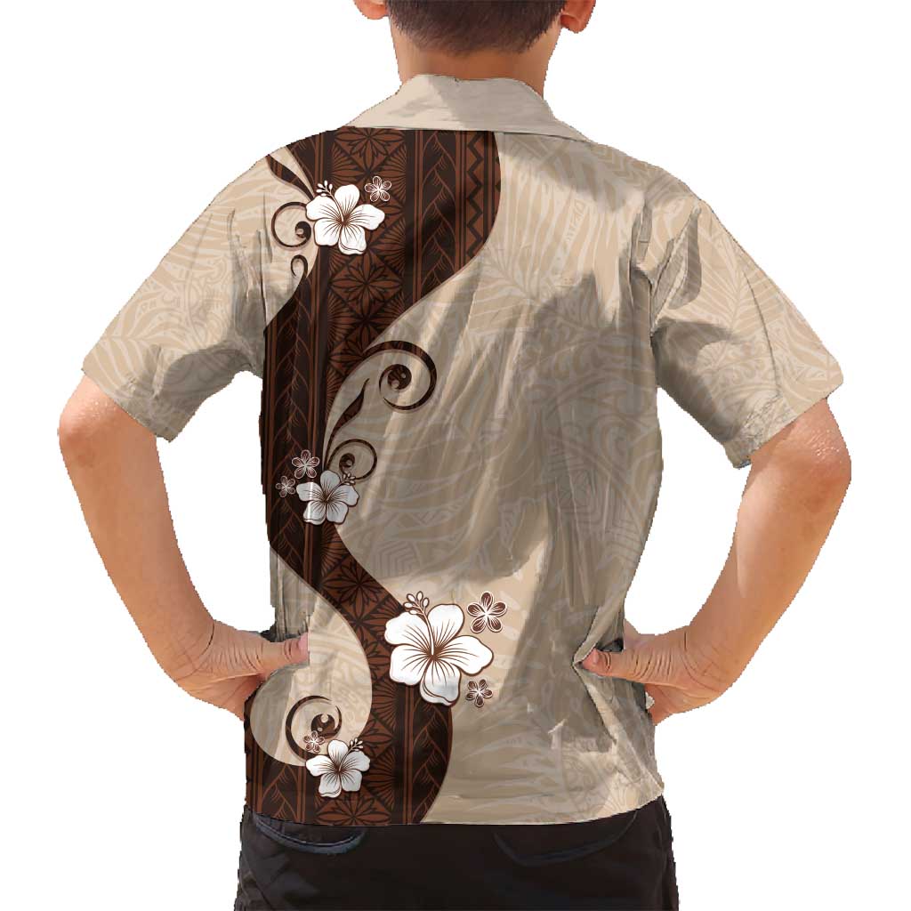 Polynesia Hibiscus Family Matching Puletasi and Hawaiian Shirt Cameo Curve Motif LT05 - Polynesian Pride