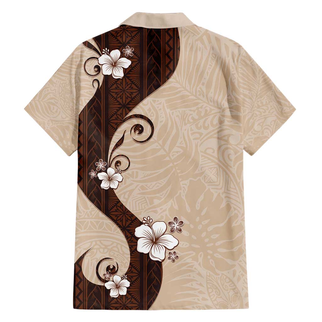 Polynesia Hibiscus Family Matching Puletasi and Hawaiian Shirt Cameo Curve Motif LT05 - Polynesian Pride