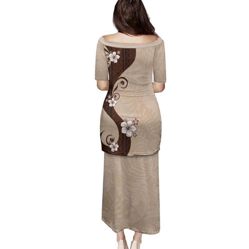 Polynesia Hibiscus Family Matching Puletasi and Hawaiian Shirt Cameo Curve Motif LT05 - Polynesian Pride