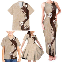 Polynesia Hibiscus Family Matching Tank Maxi Dress and Hawaiian Shirt Cameo Curve Motif LT05 - Polynesian Pride