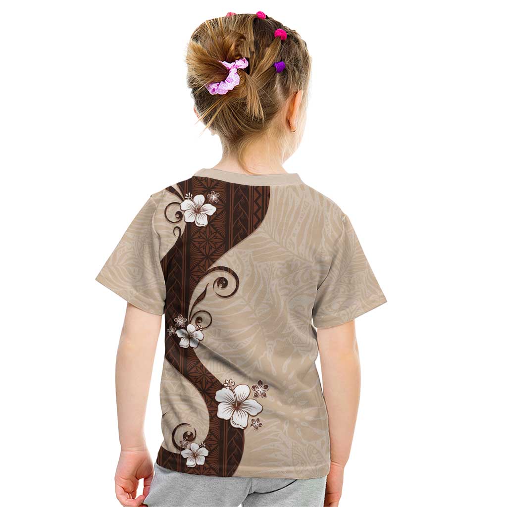 Polynesia Hibiscus Kid T Shirt Cameo Curve Motif LT05 - Polynesian Pride