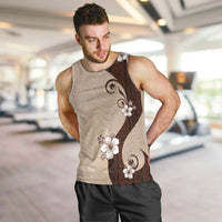 Polynesia Hibiscus Men Tank Top Cameo Curve Motif - Polynesian Pride