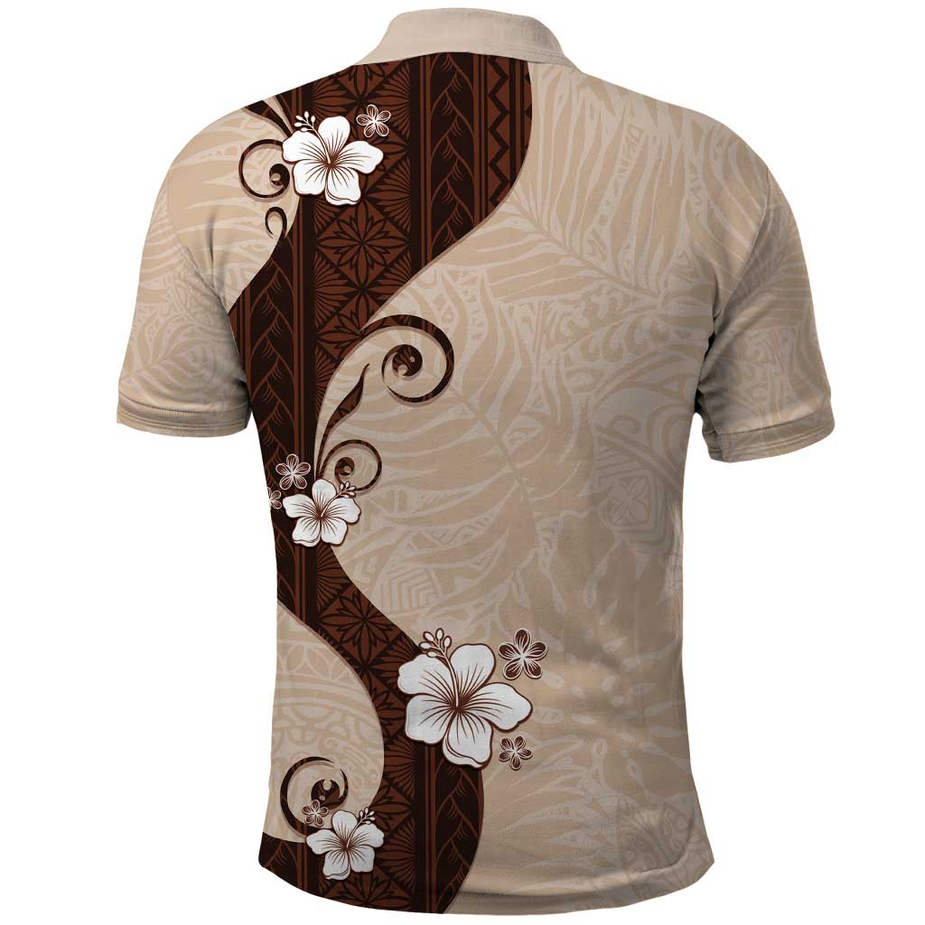 Polynesia Hibiscus Polo Shirt Cameo Curve Motif - Polynesian Pride