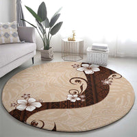 Polynesia Hibiscus Round Carpet Cameo Curve Motif LT05 - Polynesian Pride
