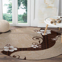 Polynesia Hibiscus Round Carpet Cameo Curve Motif LT05 - Polynesian Pride