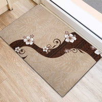 Polynesia Hibiscus Rubber Doormat Cameo Curve Motif LT05 - Polynesian Pride