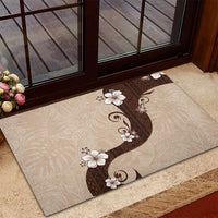 Polynesia Hibiscus Rubber Doormat Cameo Curve Motif LT05 - Polynesian Pride