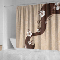 Polynesia Hibiscus Shower Curtain Cameo Curve Motif - Polynesian Pride