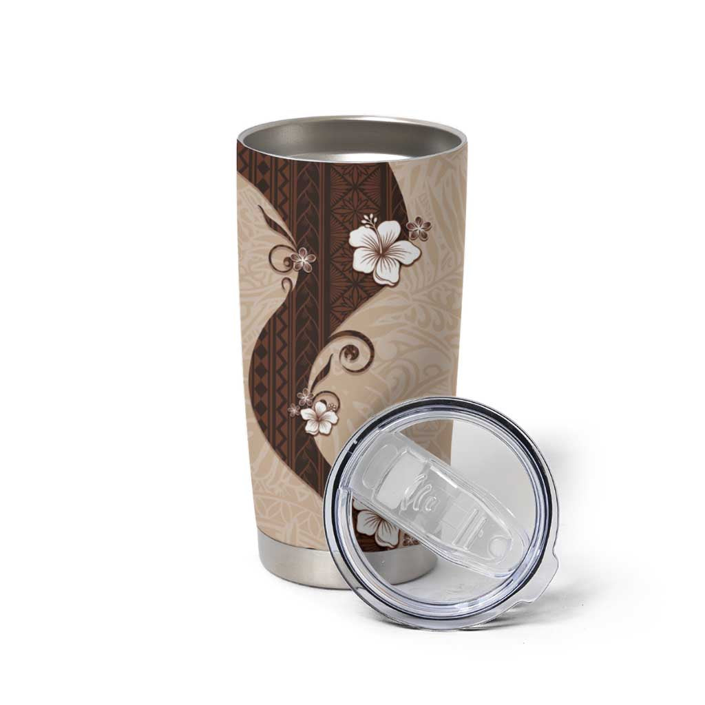 Polynesia Hibiscus Tumbler Cup Cameo Curve Motif LT05 - Polynesian Pride