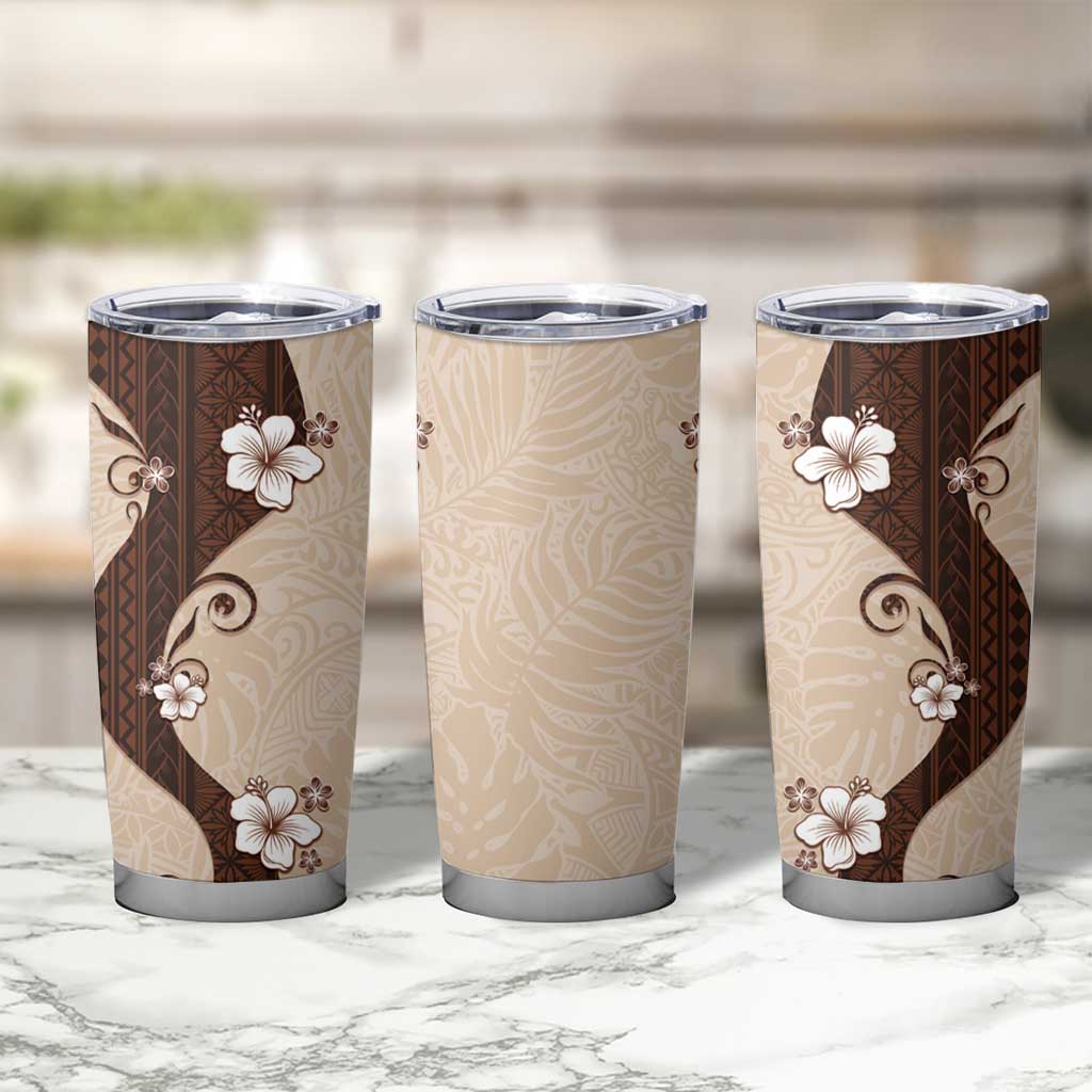 Polynesia Hibiscus Tumbler Cup Cameo Curve Motif LT05 - Polynesian Pride