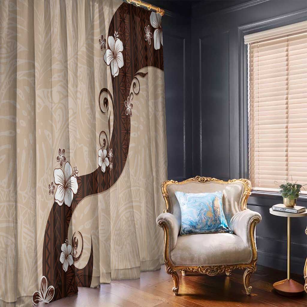 Polynesia Hibiscus Window Curtain Cameo Curve Motif LT05 - Polynesian Pride