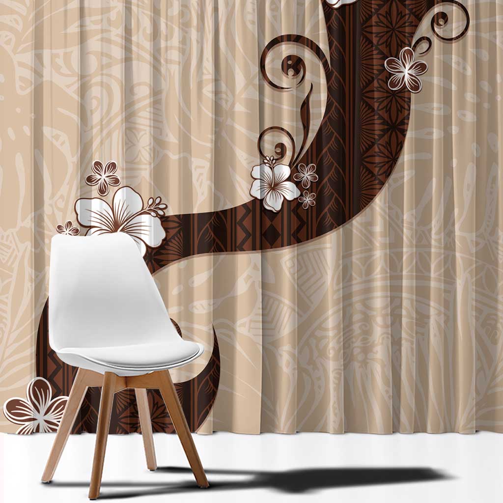 Polynesia Hibiscus Window Curtain Cameo Curve Motif LT05 - Polynesian Pride