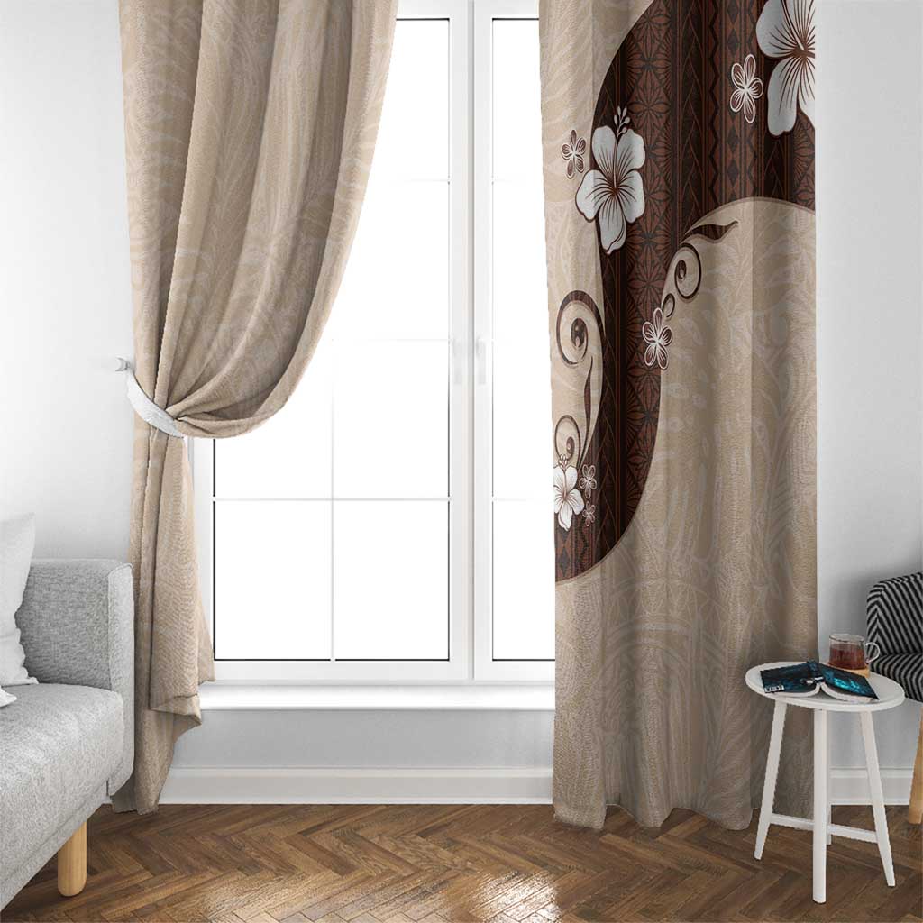 Polynesia Hibiscus Window Curtain Cameo Curve Motif LT05 - Polynesian Pride