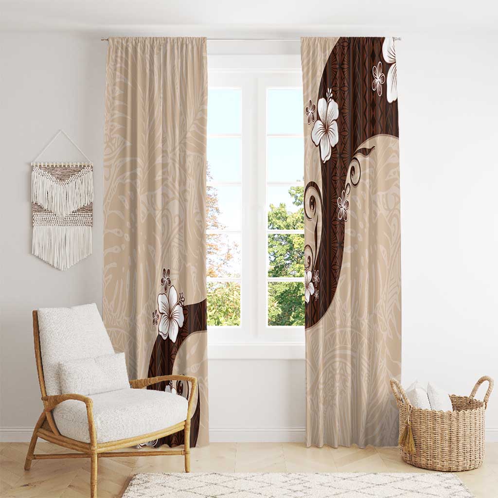 Polynesia Hibiscus Window Curtain Cameo Curve Motif LT05 - Polynesian Pride