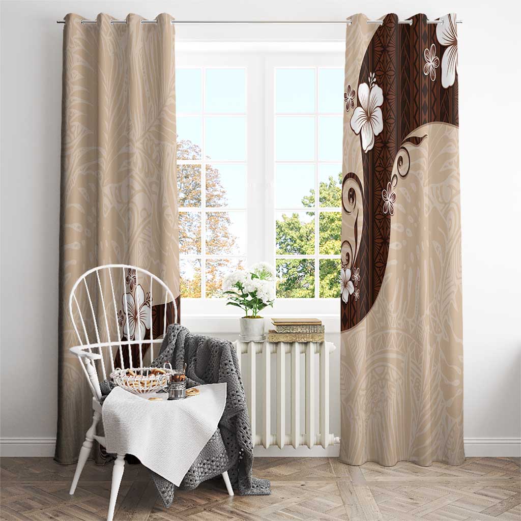 Polynesia Hibiscus Window Curtain Cameo Curve Motif LT05 - Polynesian Pride