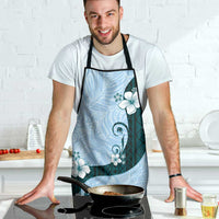 Polynesia Hibiscus Apron Sky Blue Curve Motif - Polynesian Pride