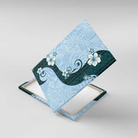 Polynesia Hibiscus Canvas Wall Art Sky Blue Curve Motif - Polynesian Pride